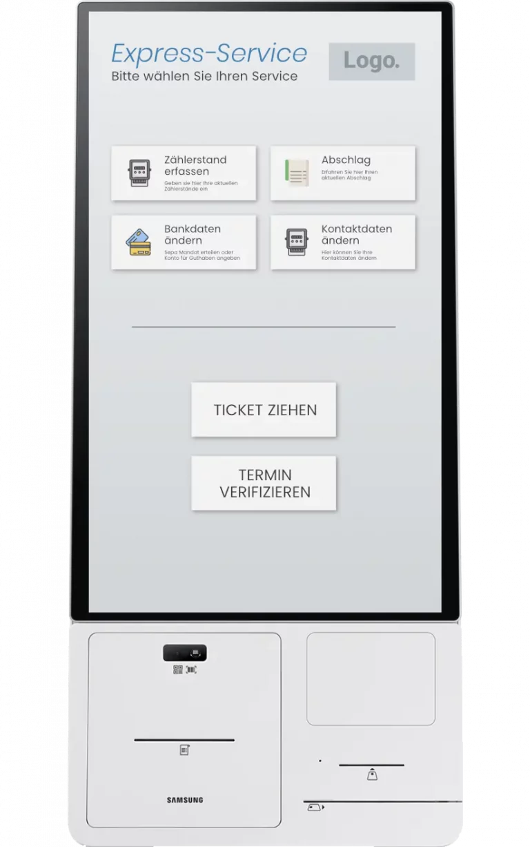 Ein multifunktionales Kiosksystem mit individuellen Services und Aufruf- sowie Terminmanagement-Optionen